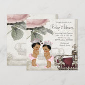 Etnische Prinses Tweeling Meisje Baby Shower Kaart (Voorkant / Achterkant)