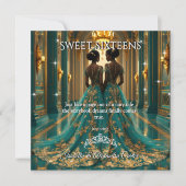 Etnische prinses tweeling Sweet 16 Verjaardag Blau Kaart (Voorkant)