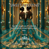 Etnische prinses tweeling Sweet 16 Verjaardag Blau Kaart