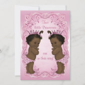  etnische prinses Twins Baby shower roze Kaart (Voorkant)