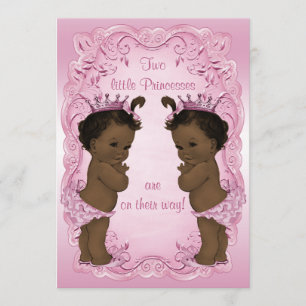 etnische prinses Twins Baby shower roze Kaart