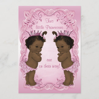 etnische prinses Twins Baby shower roze Kaart