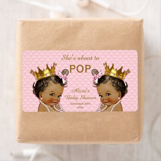 Etnische Prinses Twins Mini Champagne Label (Insitu)