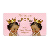 Etnische Prinses Twins Mini Champagne Label (Voorkant)