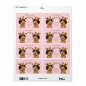 Etnische Prinses Twins Mini Champagne Label (Full Sheet)