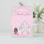 Etnische prinses, Unicorn & Castle Dank je wel Bedankkaart (Staand voorkant)