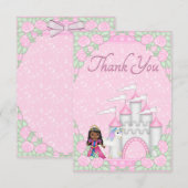 Etnische prinses, Unicorn & Castle Dank je wel Bedankkaart (Voorkant / Achterkant)