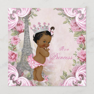 Etnische Prinses Vintage Parijs Bloemenkinderfeest Kaart