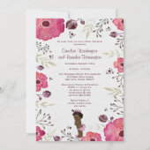 Etnische Prinses Waterverf Poppies Baby shower Kaart (Achterkant)