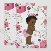 Etnische Prinses Waterverf Poppies Baby shower Kaart (Voorkant / Achterkant)