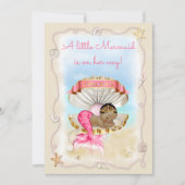 Etnische Prinses Zeemeermin Clam Shell Baby shower Kaart (Voorkant)