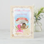 Etnische Prinses Zeemeermin Clam Shell Baby shower Kaart (Staand voorkant)