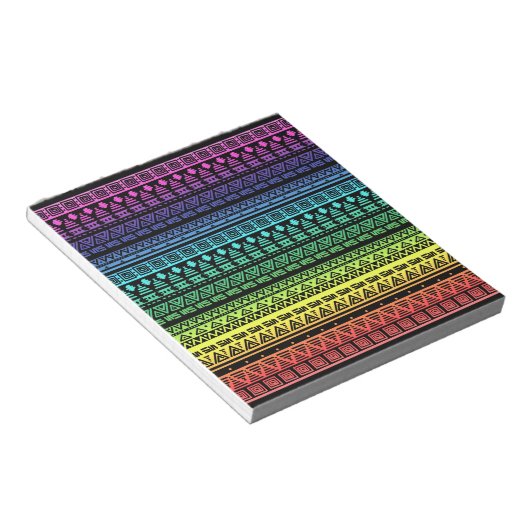 Etnische, regenboogversiering notitieblok (Schuin)