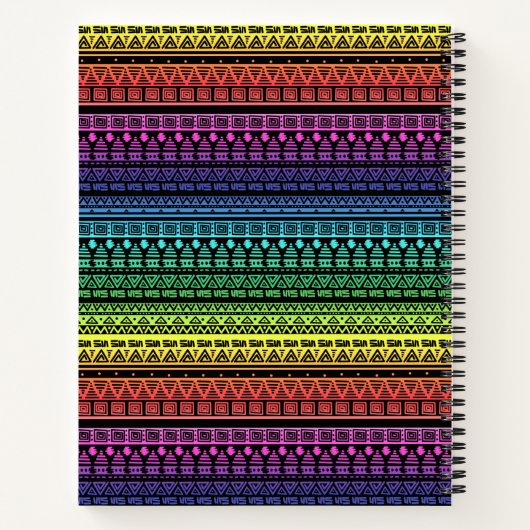 Etnische, regenboogversiering notitieboek (Achterkant)