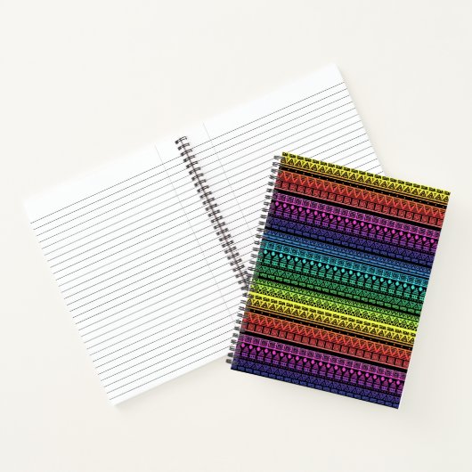 Etnische, regenboogversiering notitieboek (Binnen)