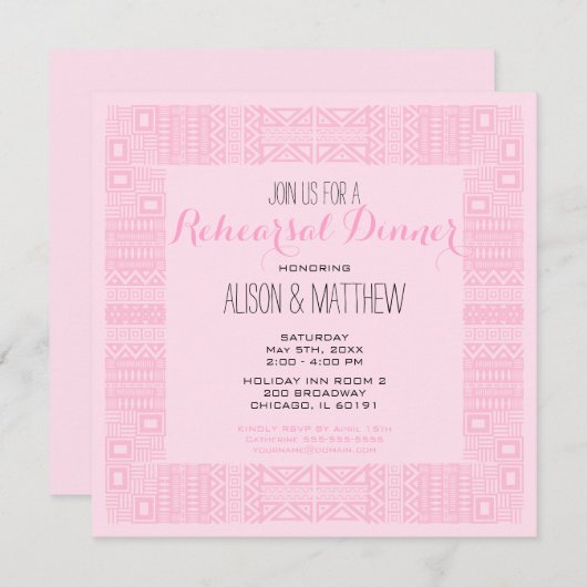 Etnische repetitie van het Ontwerp Inwendige Uitno Kaart (Voorkant / Achterkant)