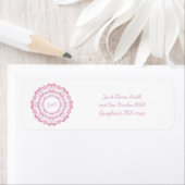 Etnische retro florroze Mandala Etiket (Insitu)