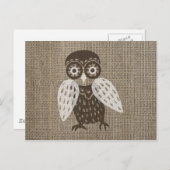 Etnische retro uil briefkaart (Voorkant / Achterkant)