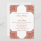 Etnische rode Marokkaanse bruiloft uitnodiging (Voorkant)