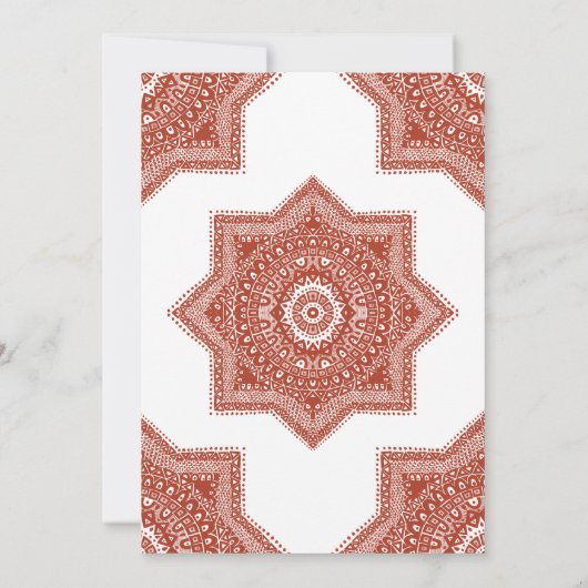 Etnische rode Marokkaanse bruiloft uitnodiging (Achterkant)