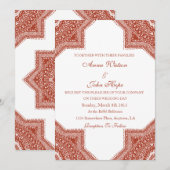 Etnische rode Marokkaanse bruiloft uitnodiging (Voorkant / Achterkant)