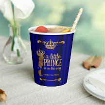 Etnische Royal Blue Gold Prince Boy Baby shower