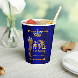 Etnische Royal Blue Gold Prince Boy Baby shower Papieren Bekers
