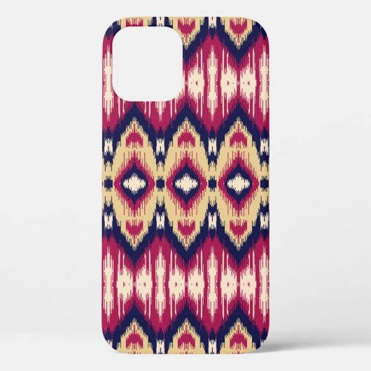 Etnische roze blauwe ikat chevron patroon achtergr Case-Mate iPhone case (Achterkant)