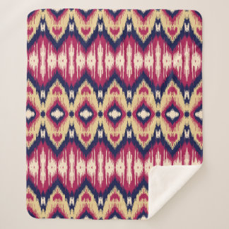 Etnische roze blauwe ikat chevron patroon achtergr sherpa deken
