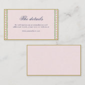 Etnische roze bloemgrens Indische trouwgegevens Plaatskaartje (Voorkant / Achterkant)