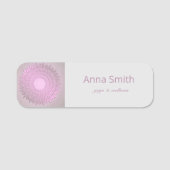 Etnische roze gradiënt Mandala Naamplaatje (Voorkant)