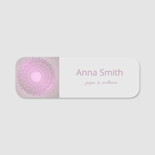 Etnische roze gradiënt Mandala Naamplaatje (Voorkant)
