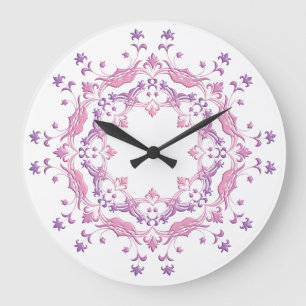 Etnische roze mandala grote klok