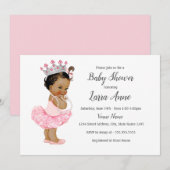 Etnische Roze Prinses Meisje Baby shower Uitnodigi Kaart (Voorkant / Achterkant)