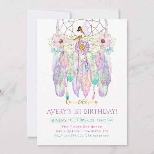 Etnische sprookjesvanger Boho Feathers Arrows Kaart (Voorkant)