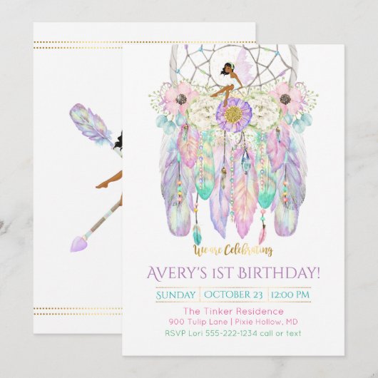 Etnische sprookjesvanger Boho Feathers Arrows Kaart (Voorkant / Achterkant)