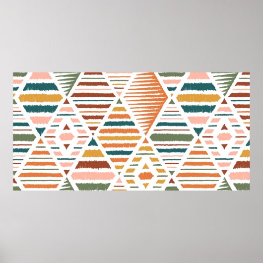 Etnische stam Argyle naadloos patroon. Traditionee Poster (Voorkant)