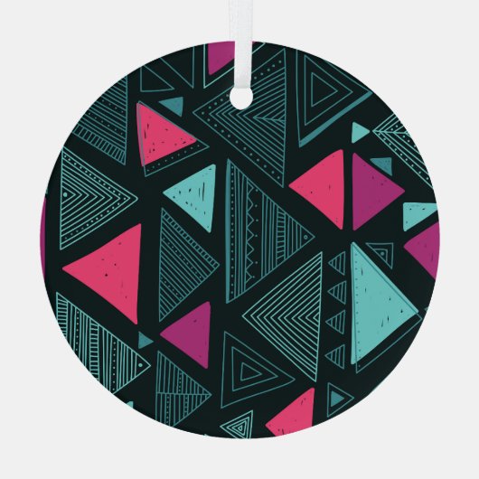 Etnische stam Boho: Doodle . Glas Ornament (Achterkant)