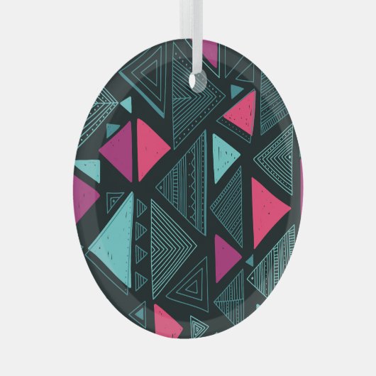 Etnische stam Boho: Doodle . Glas Ornament (Voorkant Rechts)