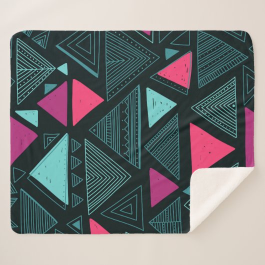 Etnische stam Boho: Doodle . Sherpa Deken (Voorkant (horizontaal))