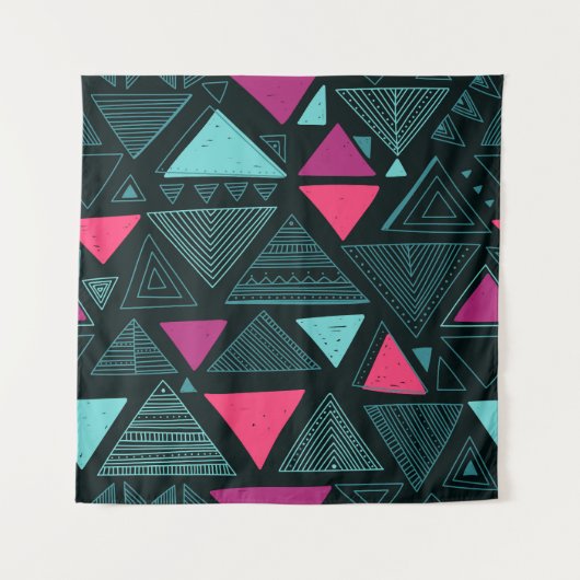 Etnische stam Boho: Doodle . Wandkleed (Voorkant (horizontaal))