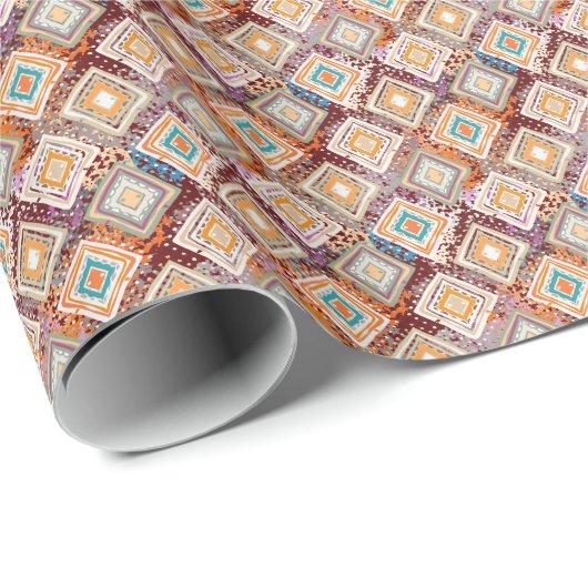 Etnische stamkunst, abstracte geometrie. cadeaupapier (Rol Hoek)