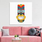 Etnische stammaskers canvas afdruk (Insitu (Woonkamer))