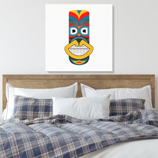 Etnische stammaskers canvas afdruk (Insitu (Slaapkamer))