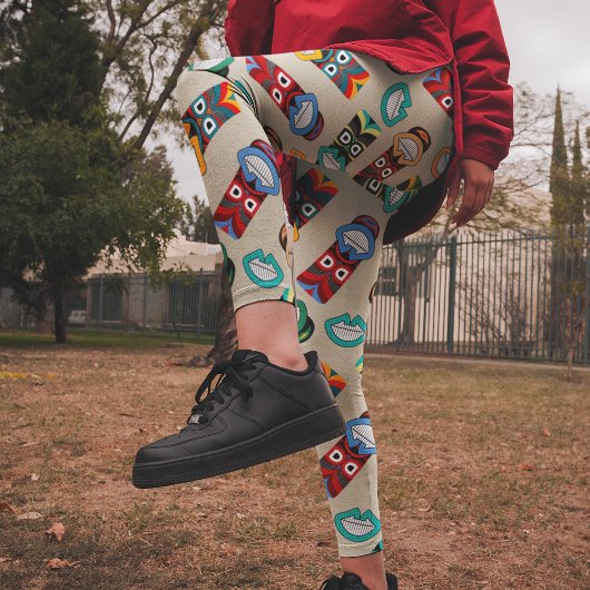 Etnische stammaskers leggings