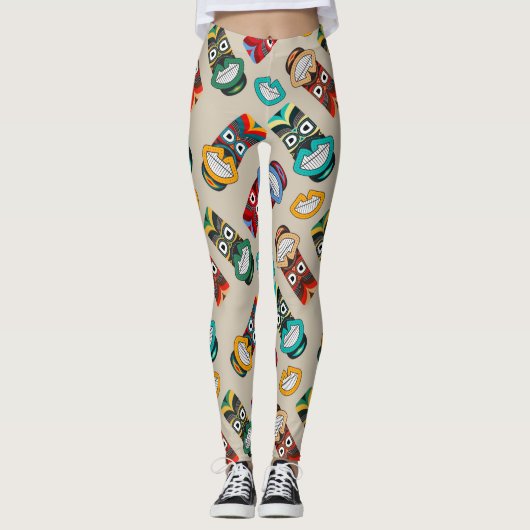 Etnische stammaskers leggings (Voorkant)