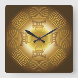 Etnische stammenafrikaanse patronen vierkante klok