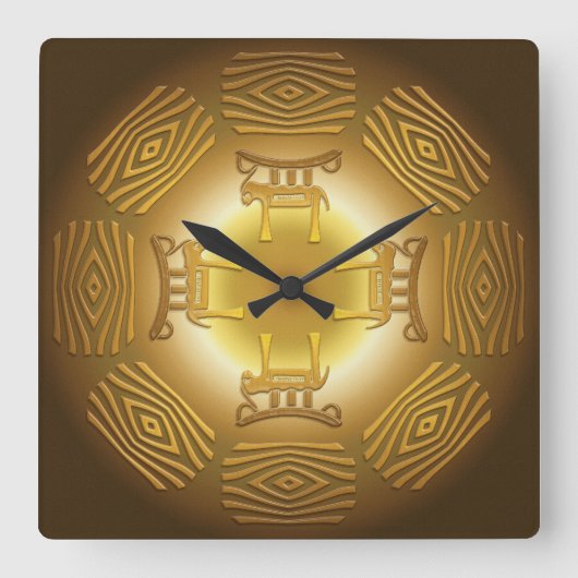 Etnische stammenafrikaanse patronen vierkante klok (Voorkant)