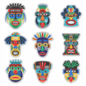 Etnische stammenmasker sticker (Voorkant)