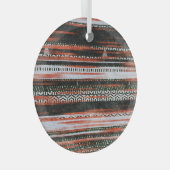 Etnische stamstrepen: tapijtontwerp. glas ornament (Voorkant Rechts)